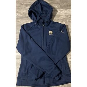 Columbia Women's‎ Notre Dame Soft Shell Navy Hooded Full Zip Jacket, Size Medium